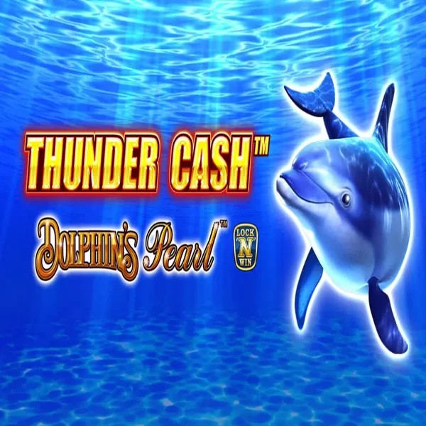 Thunder Cash Dolphins Pearl slot logo by Novomatic at Wild Robin Casino